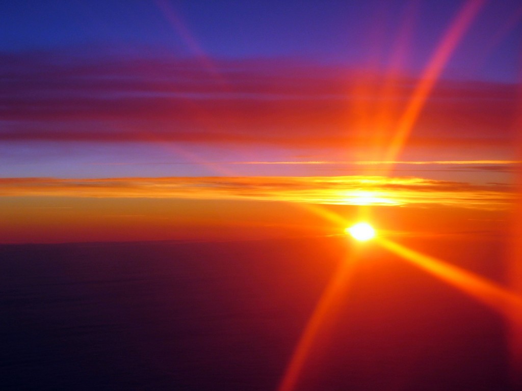 Sunset from a plane, returning from Peru