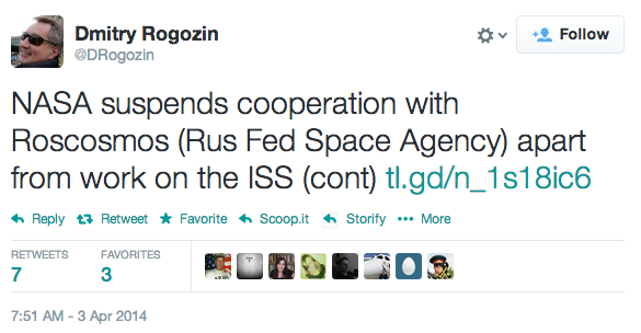 Tweet from Dmitry Rogozin